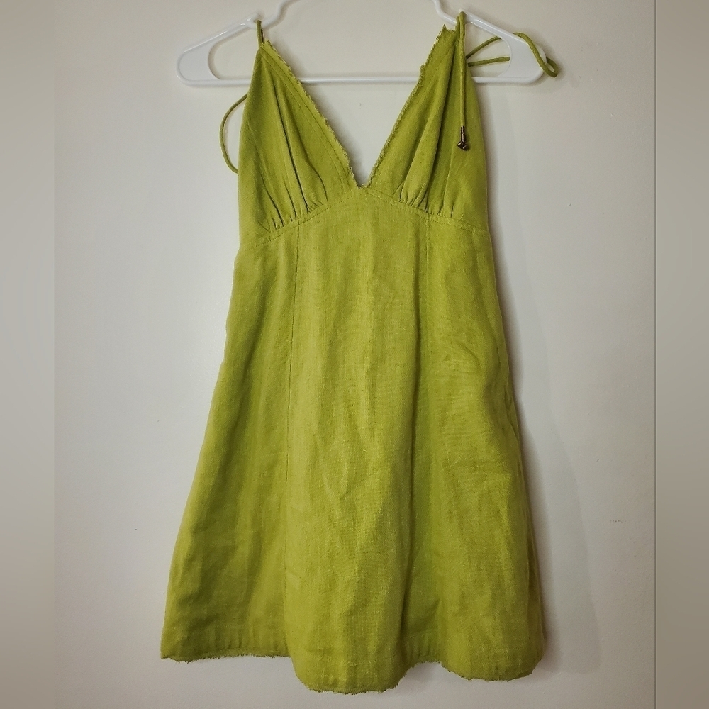Free People Turnin Heads Mini Dress Size Extra Small Bratz Green - Picture 2 of 11
